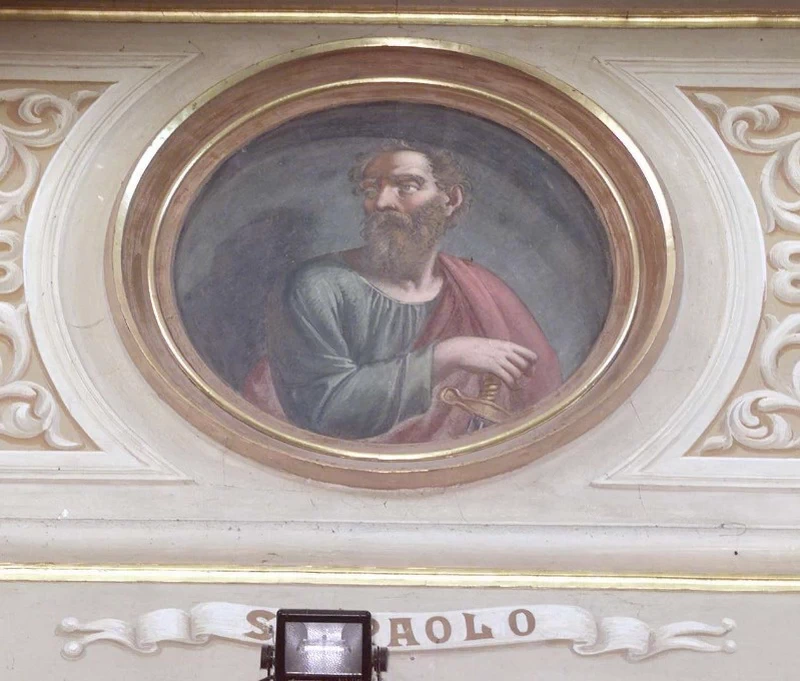San Paolo - 1867, affresco, chiesa di San Giovanni Evangelista, Poscante (BG)